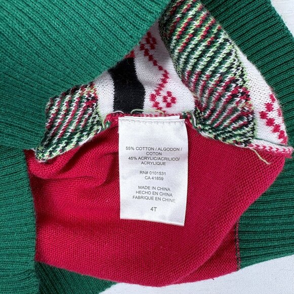 Star Wars Baby Yoda Red Green Christmas Sweater 4T - Picture 5 of 6